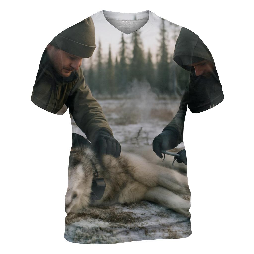 Radio Collar Check In The Boreal Clearing artistic all-over print tops