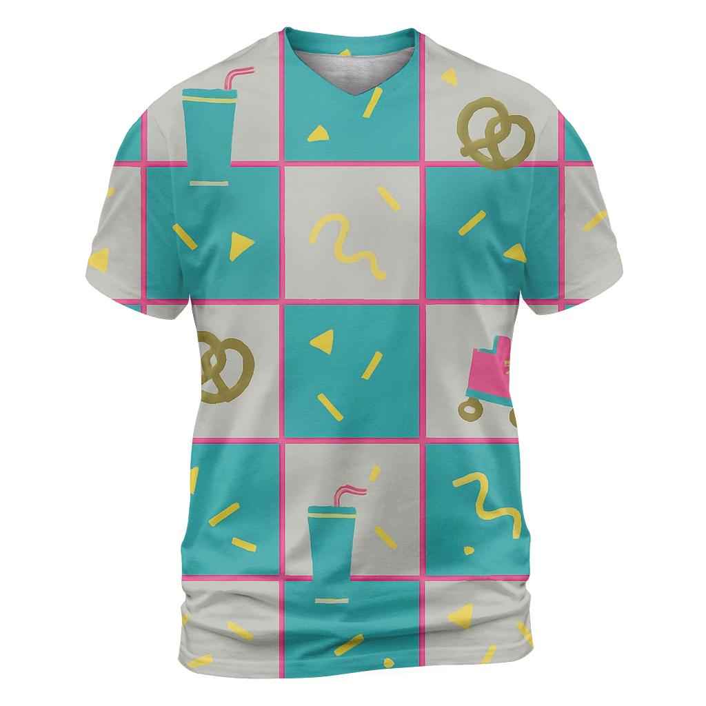 Mall Food Court Neon Tiles unique graphic print tees