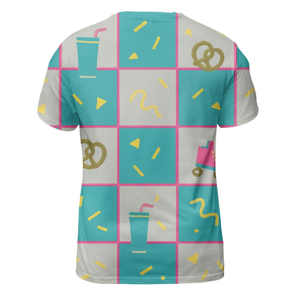 Mall Food Court Neon Tiles unique graphic print tees
