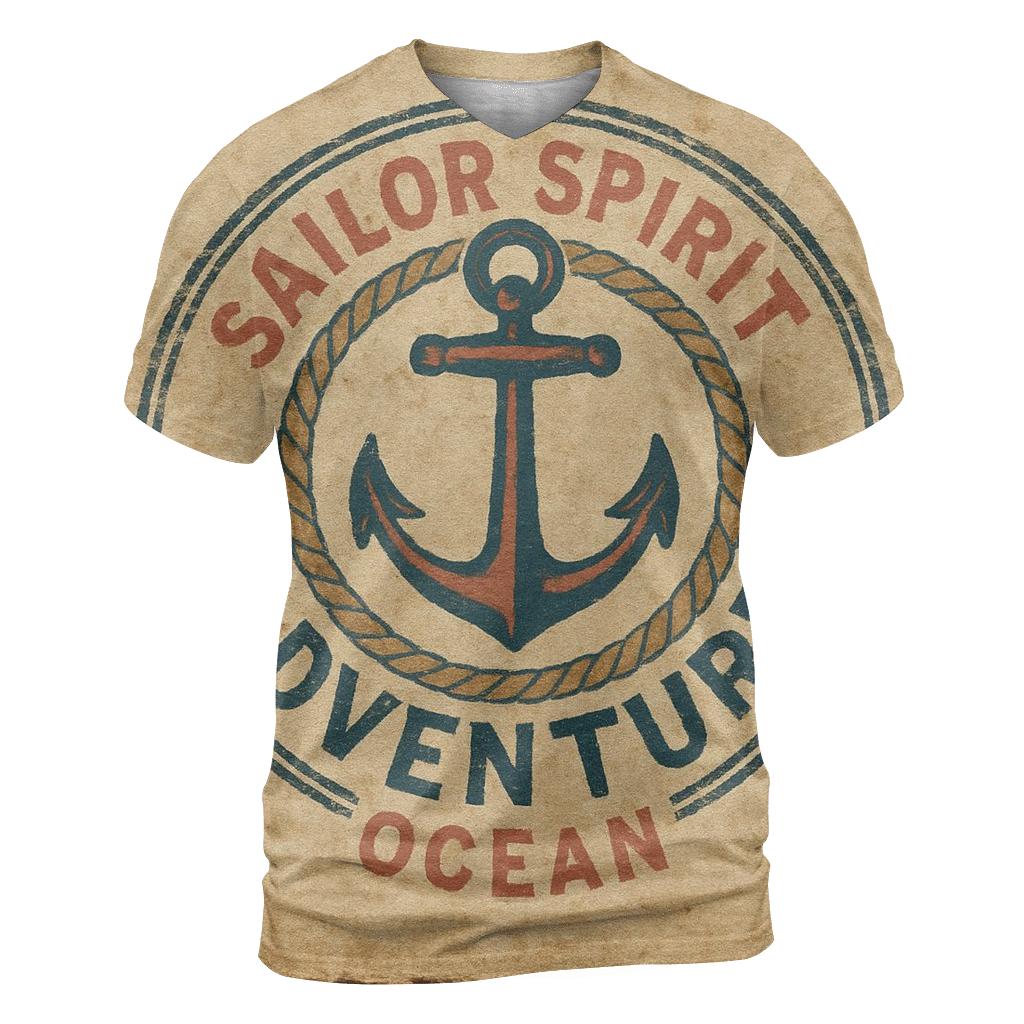 Aged Nautical Club Badge Illustration custom all-over print shirts