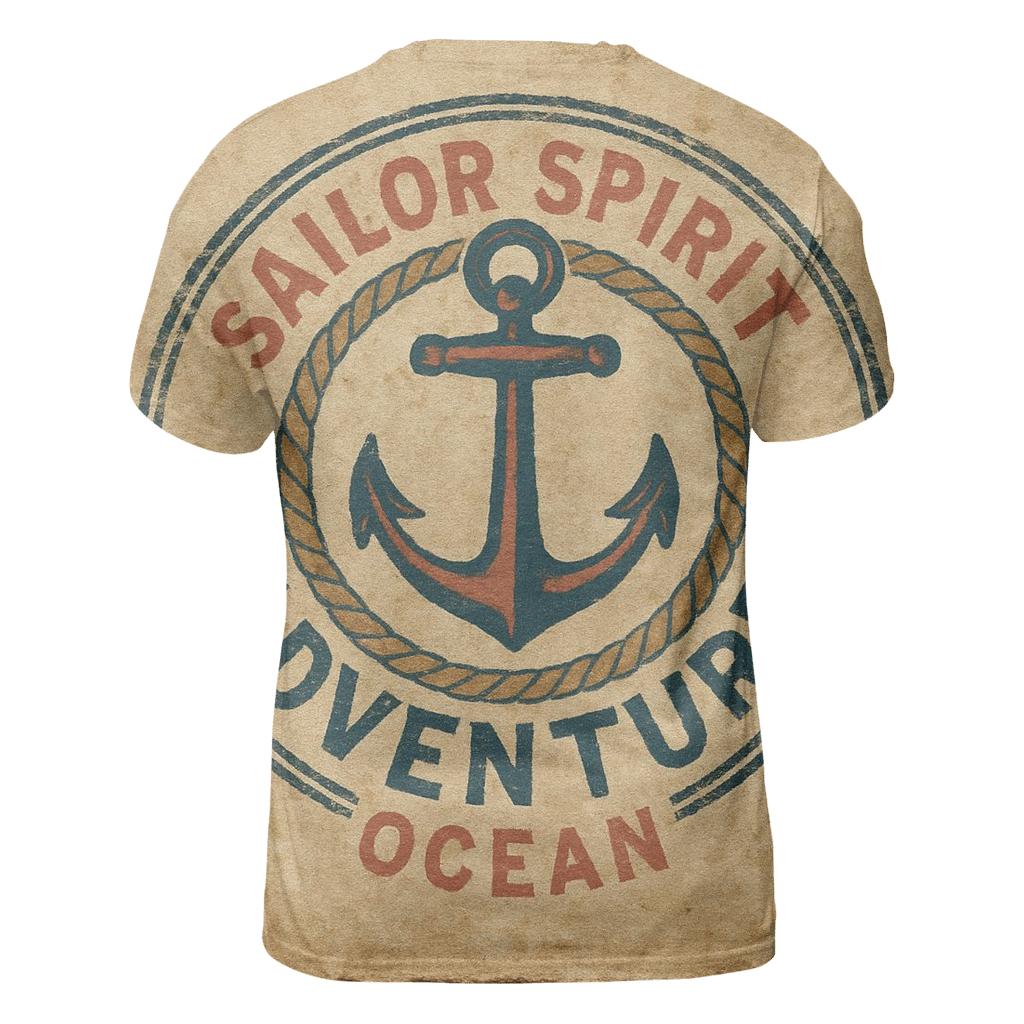 Aged Nautical Club Badge Illustration custom all-over print shirts