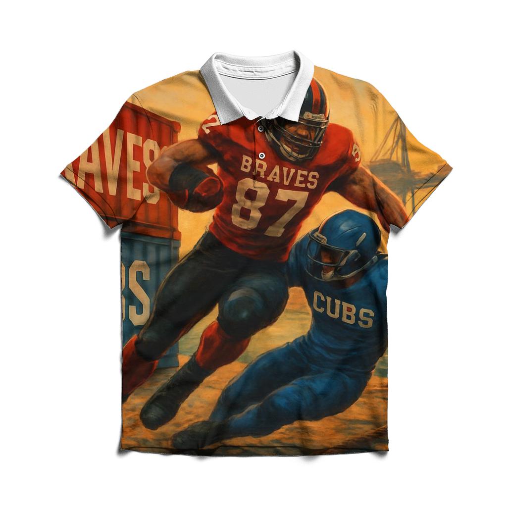 Harbor Crane Sideline Smash Braves Versus Cubs premium cotton polo shirts