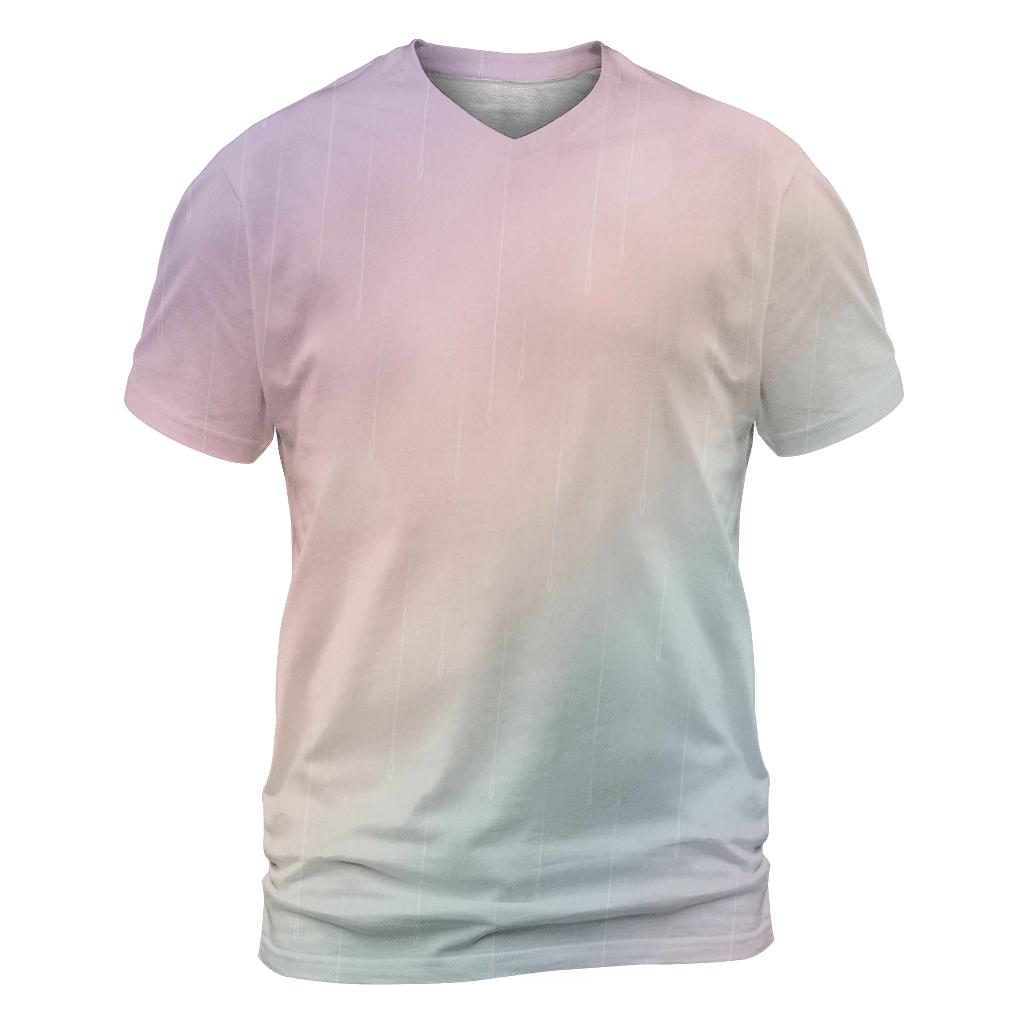 Prismatic Rain Mist vibrant all-over design tees