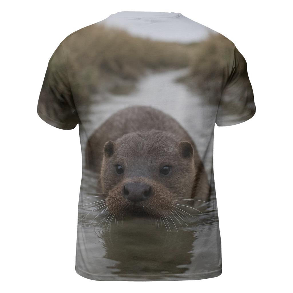 Saltmarsh Patrol European Otter artistic all-over print tops