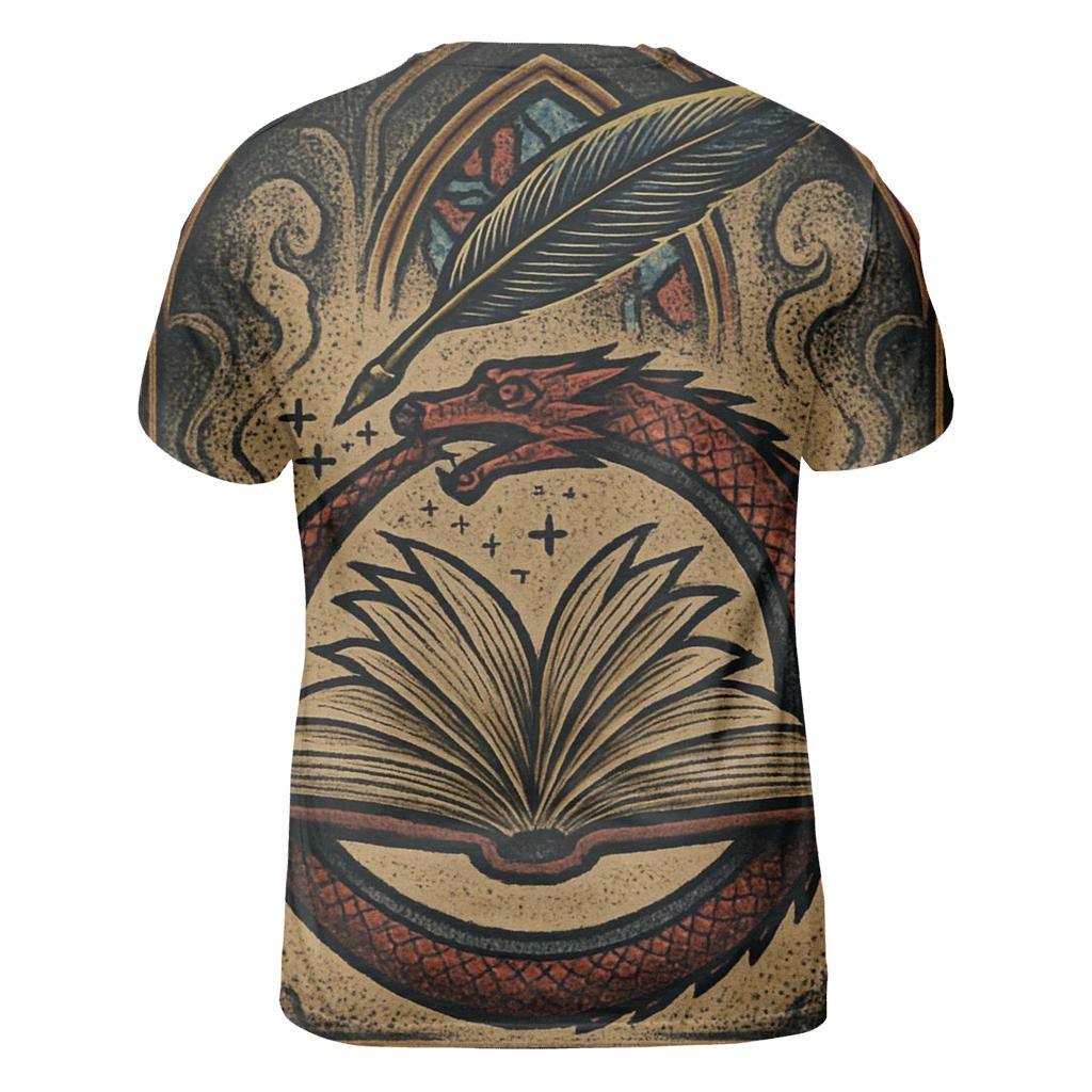The Cathedral Ouroboros Manuscript creative print fashion shirts