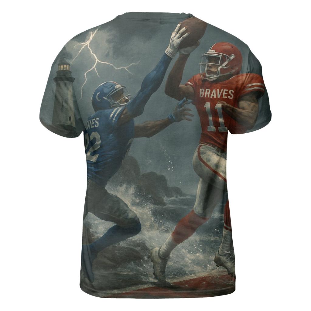 Storm Lighthouse End Zone Braves Versus Cubs designer pattern shirts
