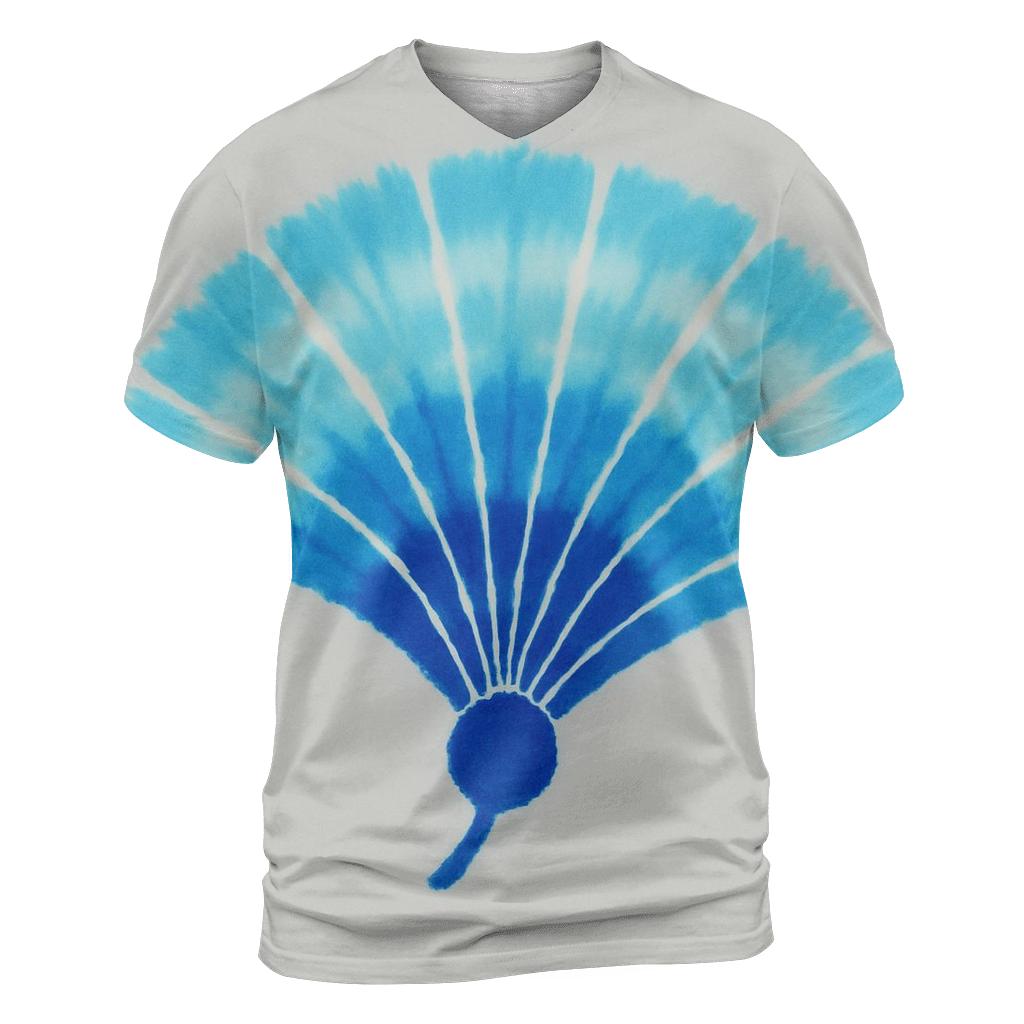 Shibori Fold Comet Tail Fan trendy printed shirt styles