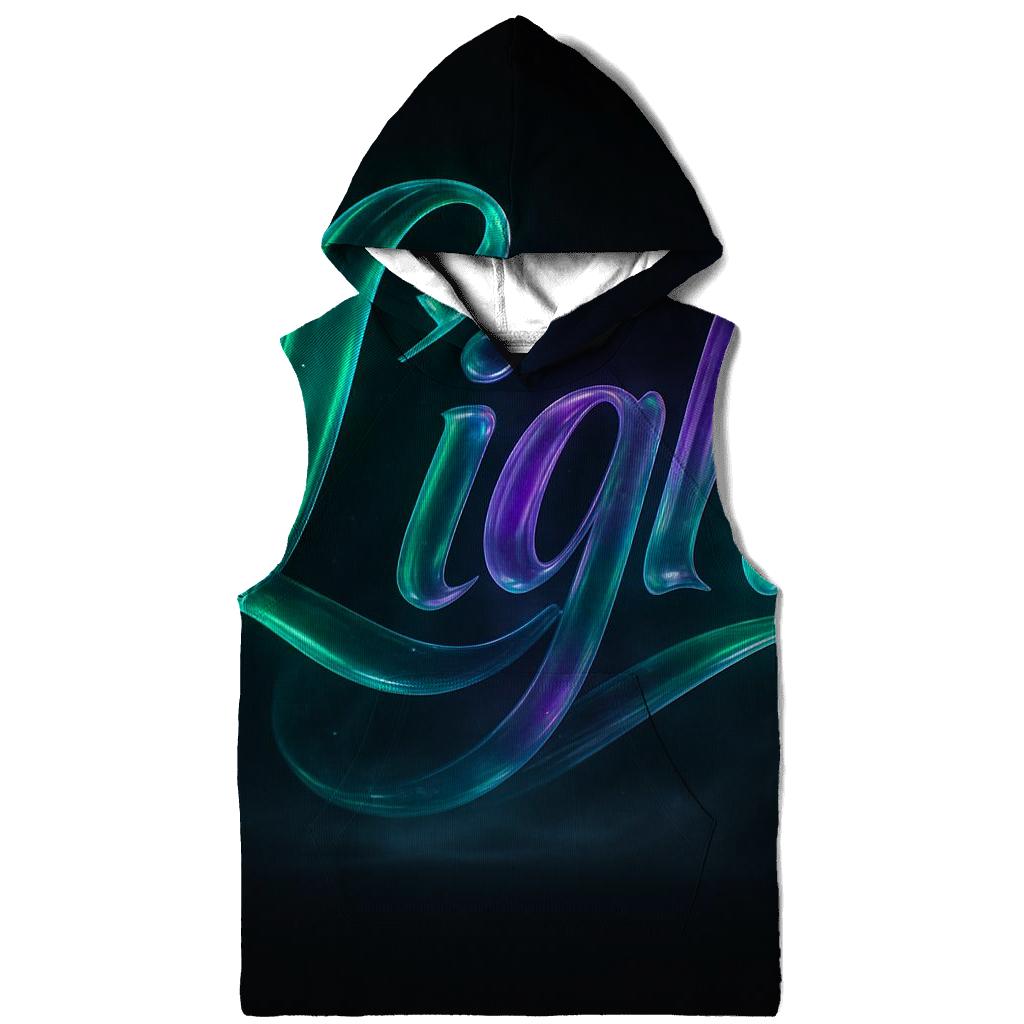 Aurora Glass Typography Wave hoodie designs