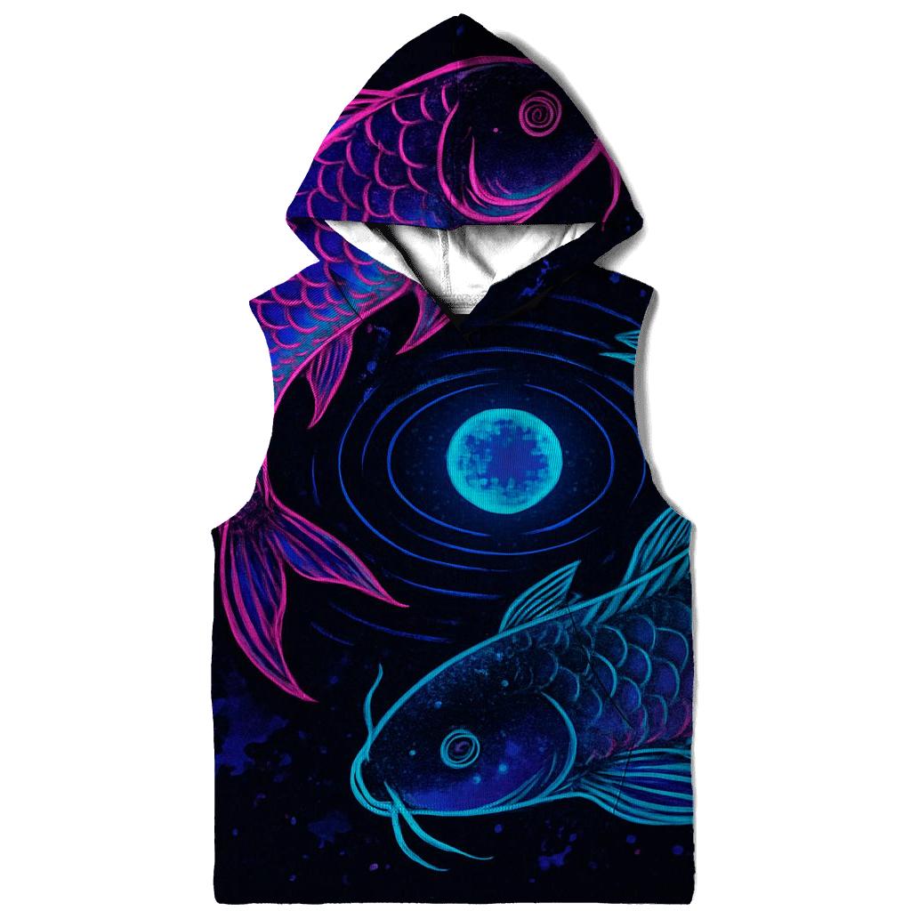 Cosmic Koi In Neon Ink pullover hoodies