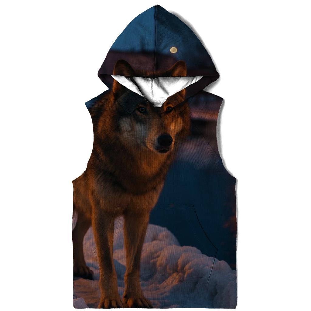 Urban Edge Wolf At A Snowy Industrial Canal hoodie styles