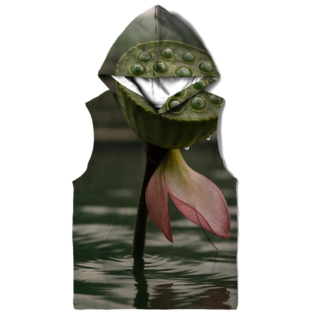 Lotus Seedpod And Fading Petals In A Temple Pond zip-up hoodies