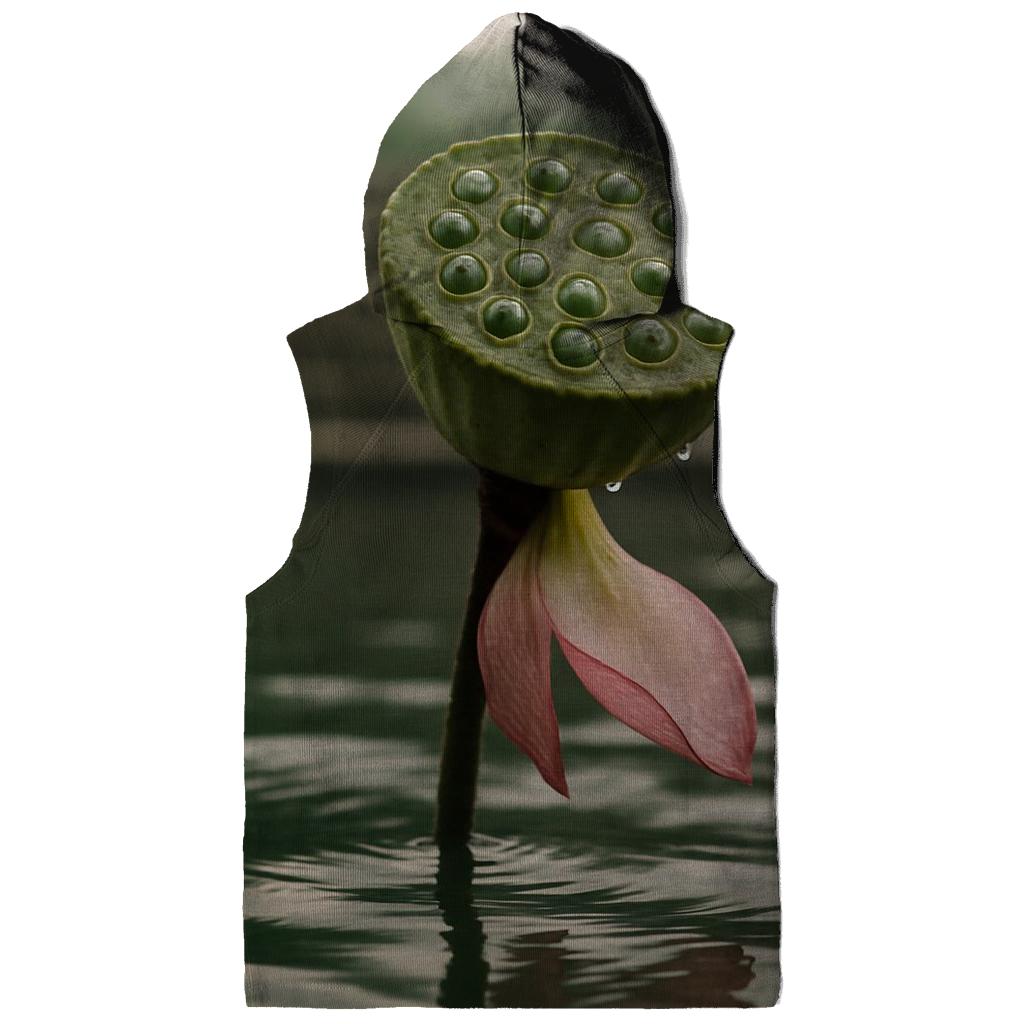 Lotus Seedpod And Fading Petals In A Temple Pond zip-up hoodies