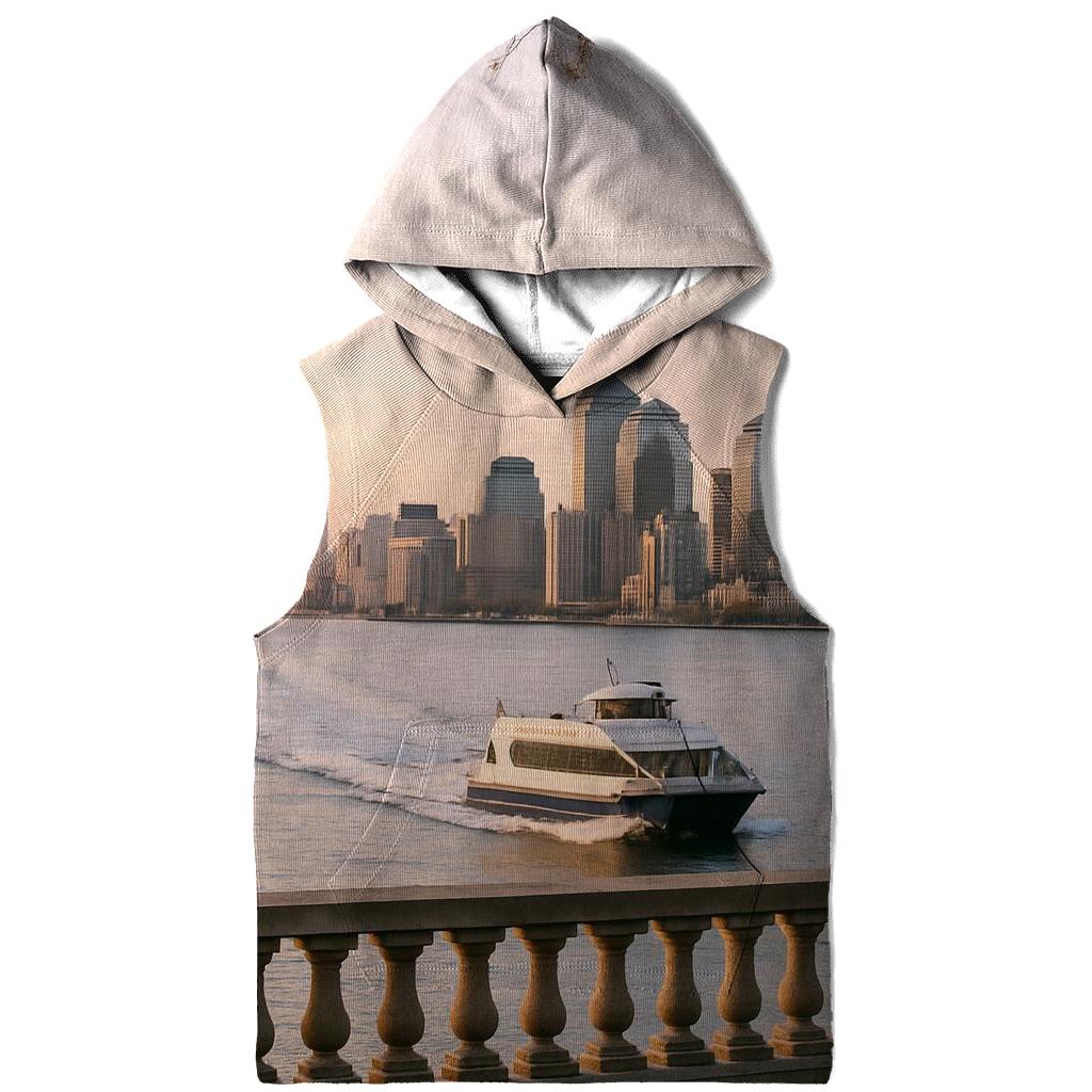 Autumn Dawn From Brooklyn Heights With Ferry Wake printed hoodies