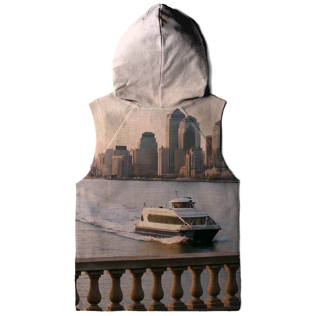 Autumn Dawn From Brooklyn Heights With Ferry Wake printed hoodies