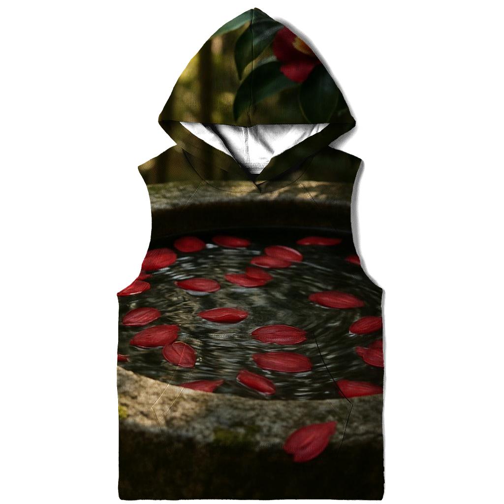 Camellia Petals Floating In A Traditional Tea Garden Basin hoodie styles