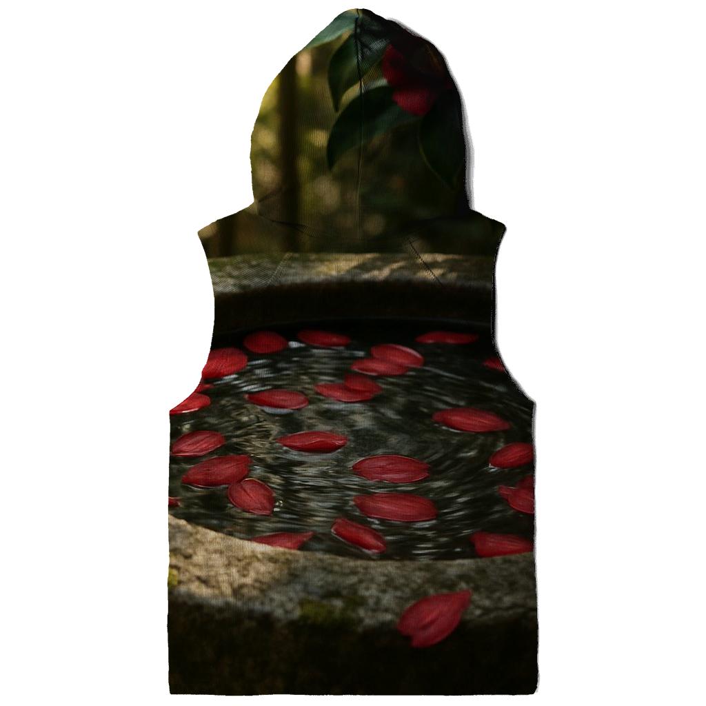 Camellia Petals Floating In A Traditional Tea Garden Basin hoodie styles