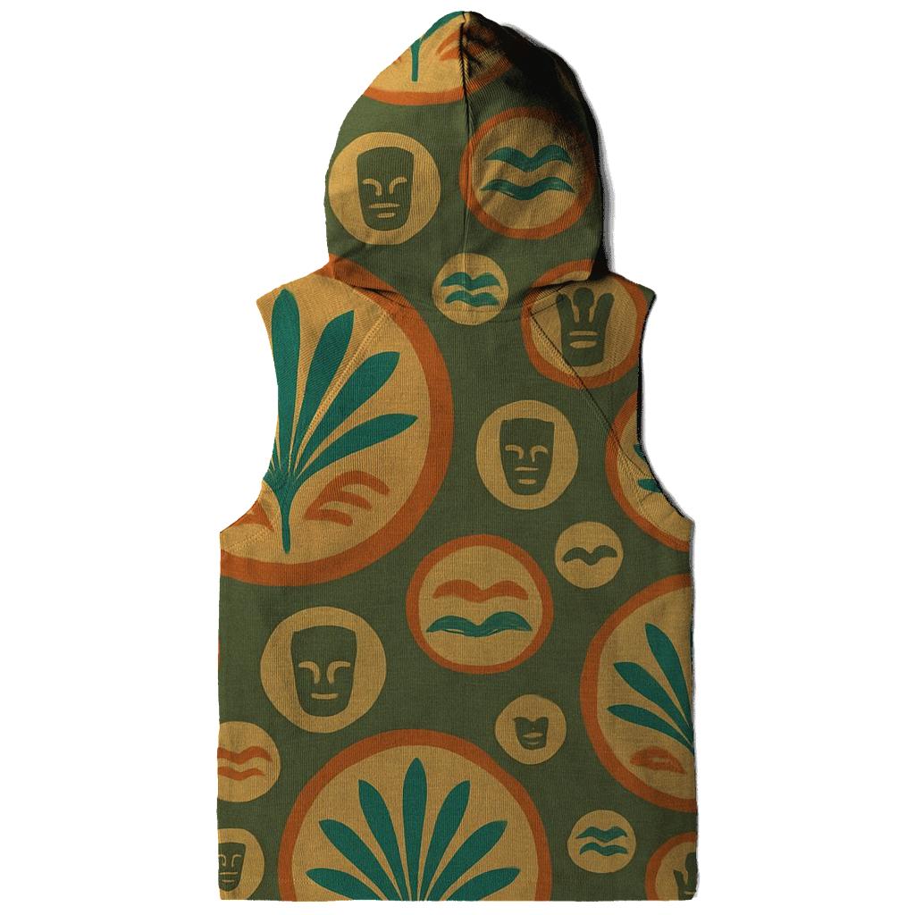 Tiki Lounge Palm Fan Medallions printed hoodies