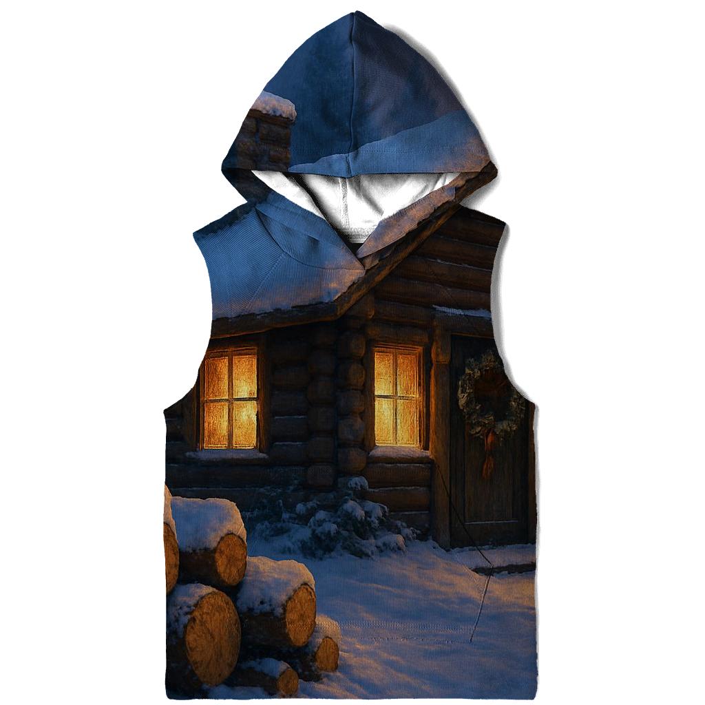 Snow Topped Cabin Hearth Comfort zip-up hoodies