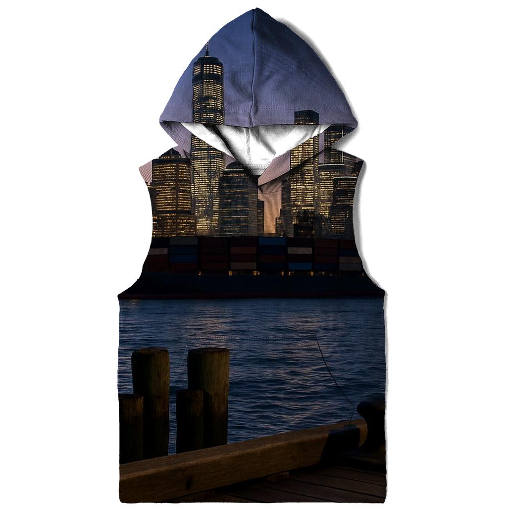 After Sunset From Hoboken Pier With Container Ship designer hoodies