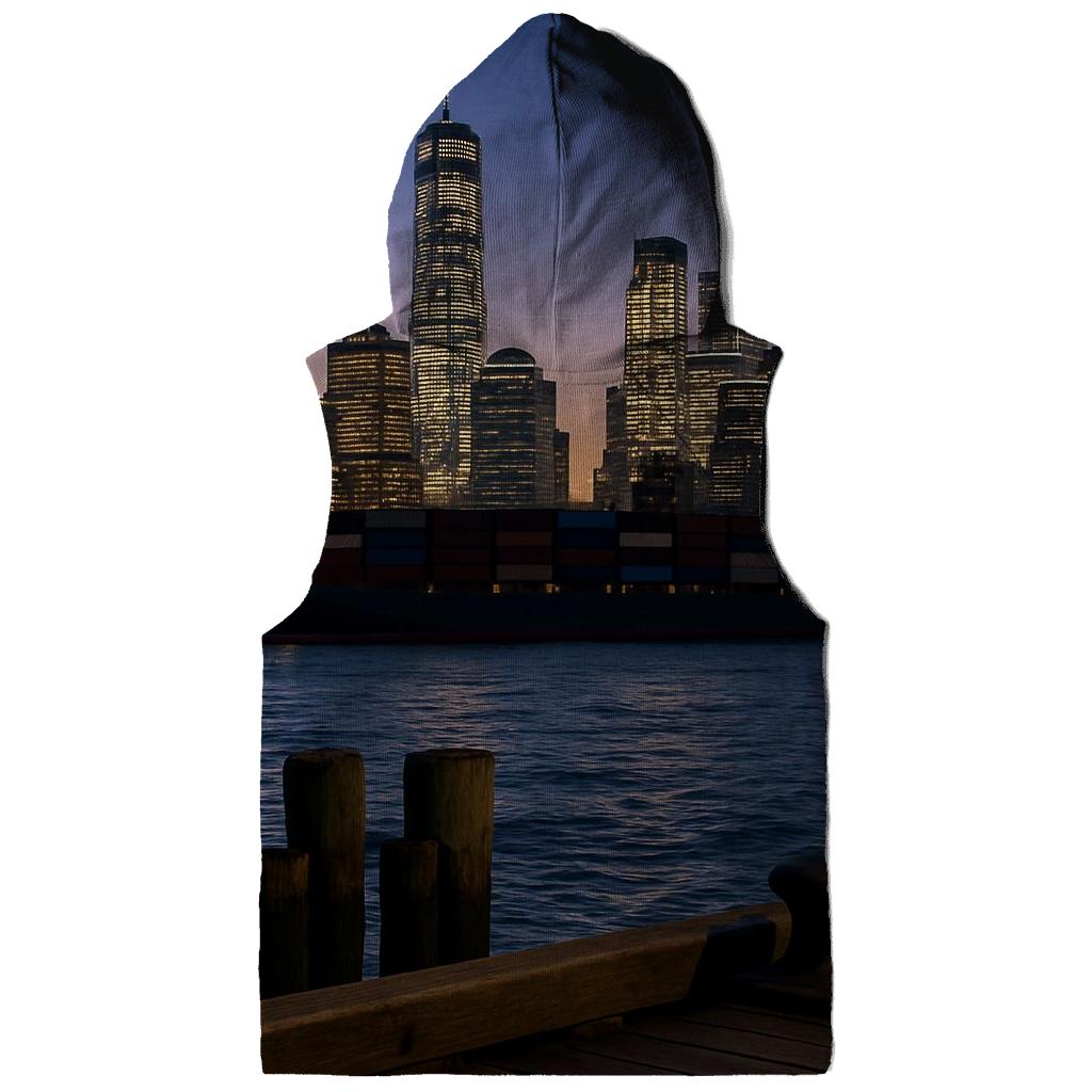 After Sunset From Hoboken Pier With Container Ship designer hoodies