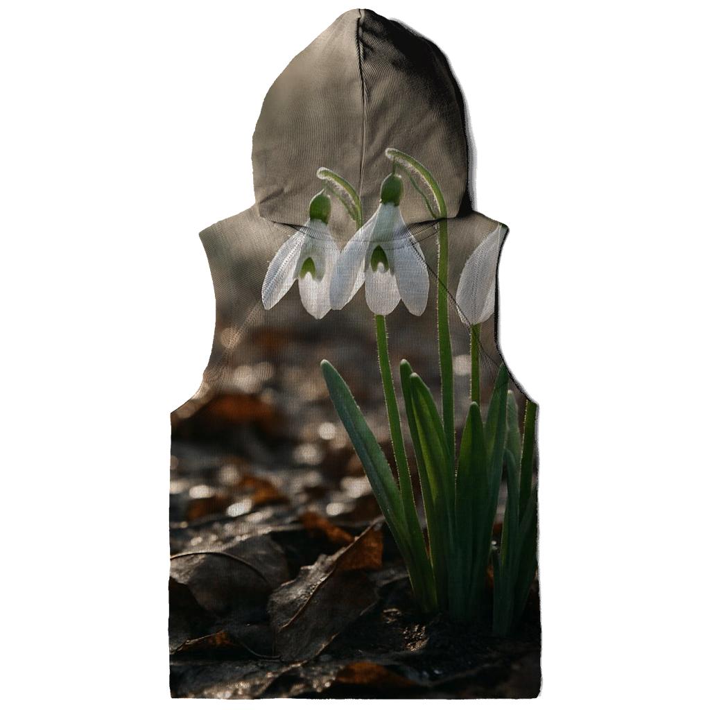 Snowdrop Cluster Emerging Through Late Winter Leaf Litter zip-up hoodies