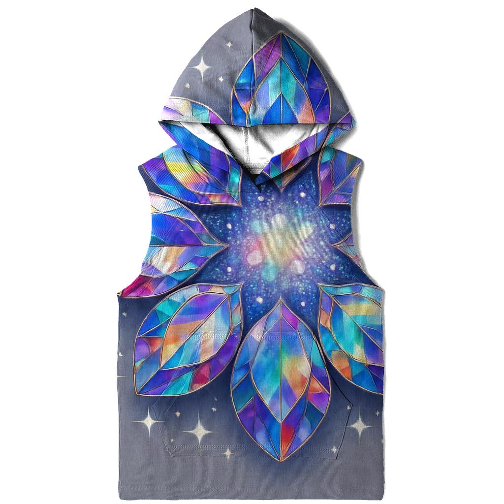 Holographic Facet Bloom zip-up hoodies