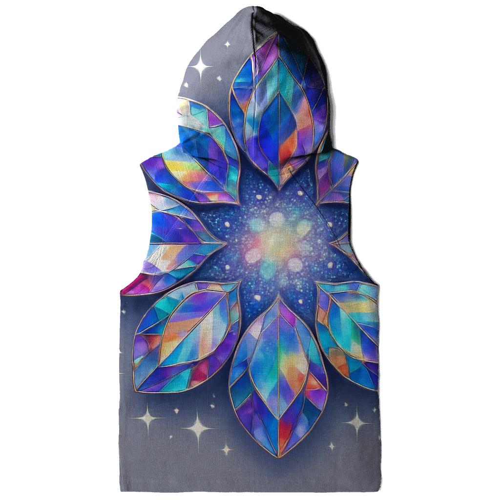 Holographic Facet Bloom zip-up hoodies