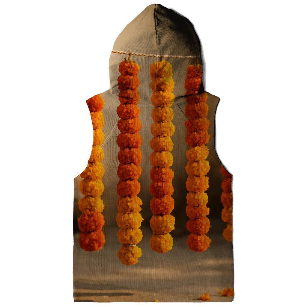 Marigold Garlands Drying In A Courtyard Shade custom hoodies