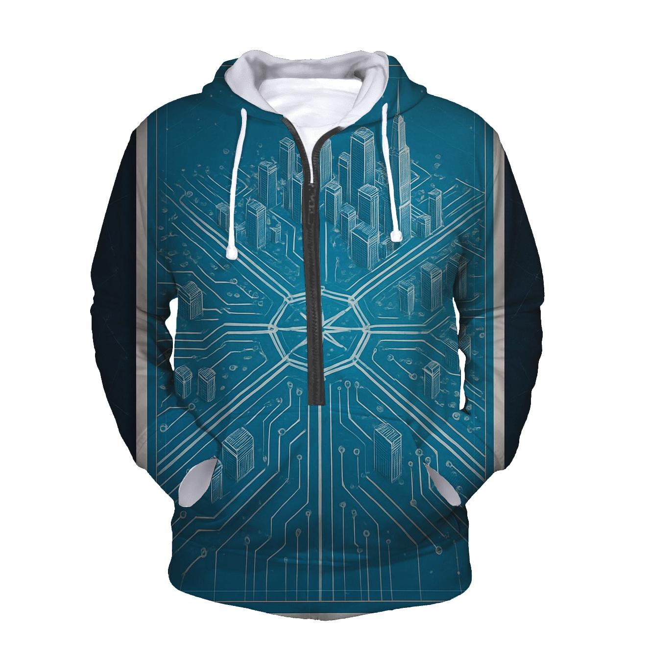 Celestial Blueprint City Grid pullover hoodies