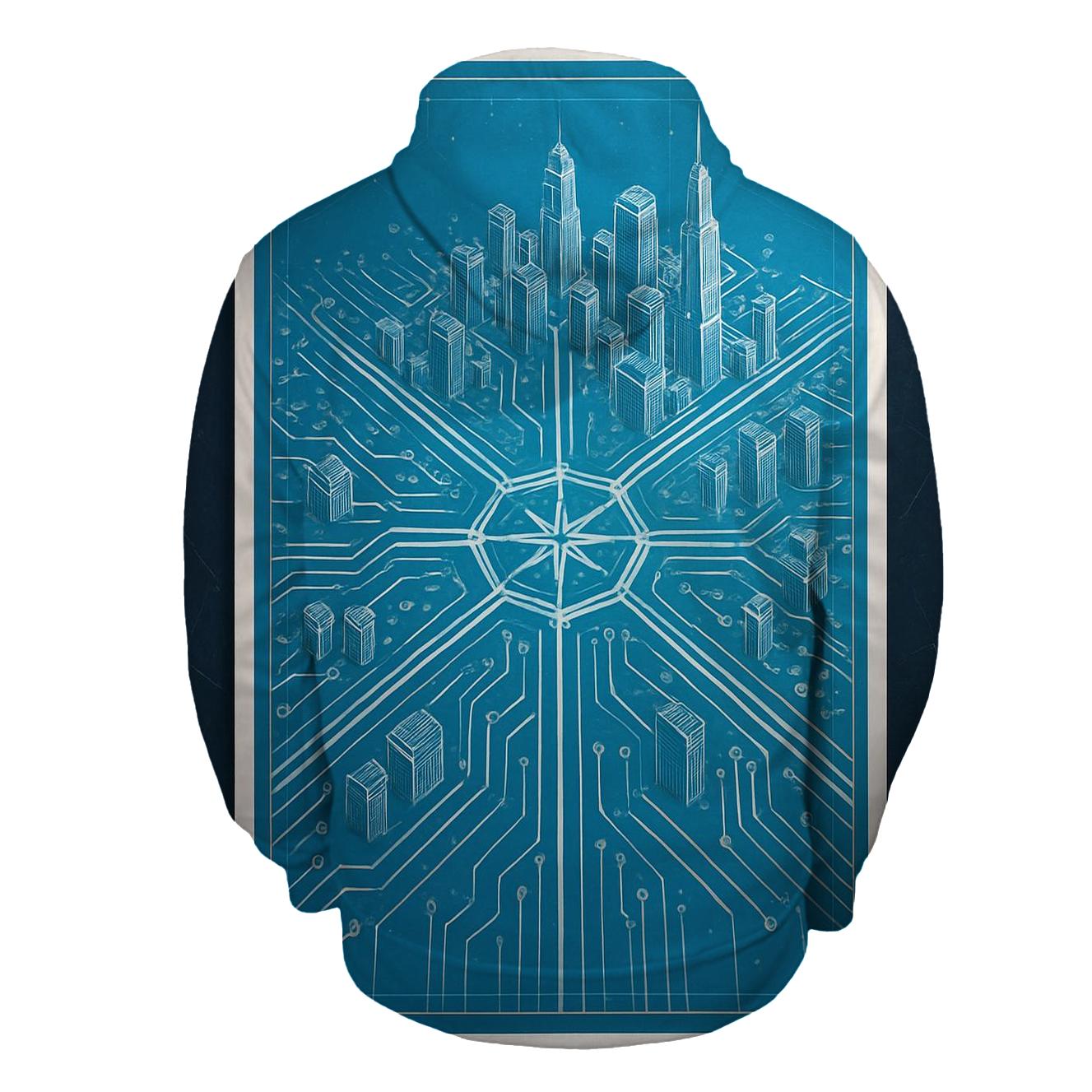 Celestial Blueprint City Grid pullover hoodies