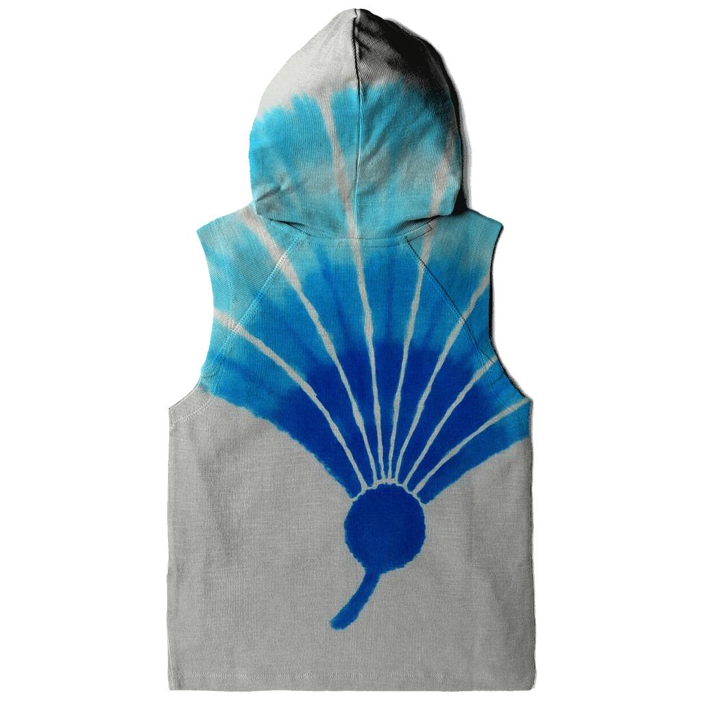 Shibori Fold Comet Tail Fan zip-up hoodies