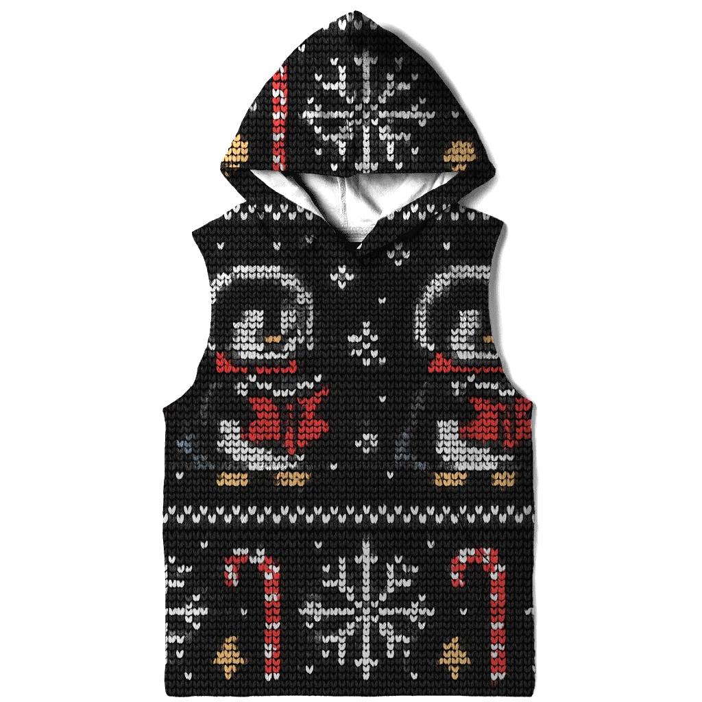 Penguin Astronaut Carolers Row Design premium hoodies