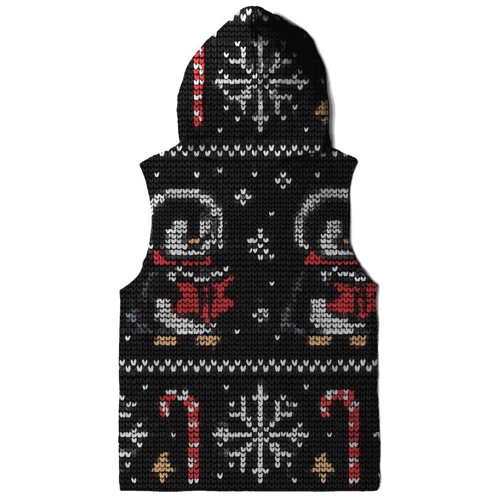 Penguin Astronaut Carolers Row Design premium hoodies