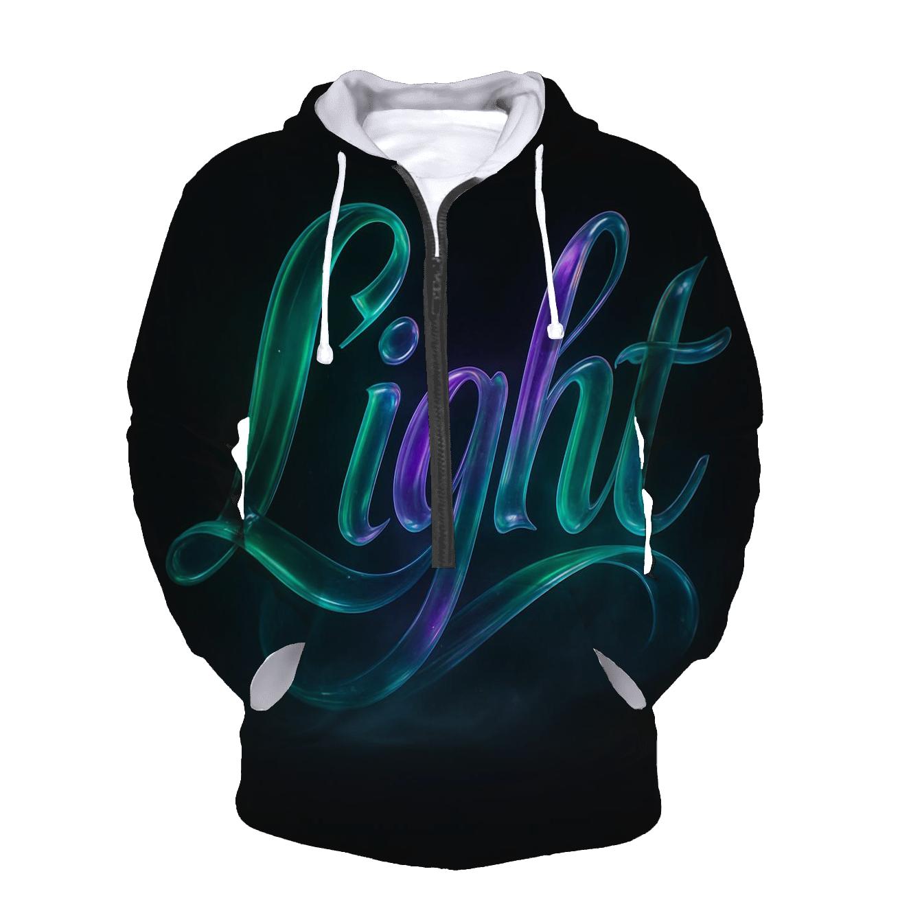 Aurora Glass Typography Wave hoodie designs