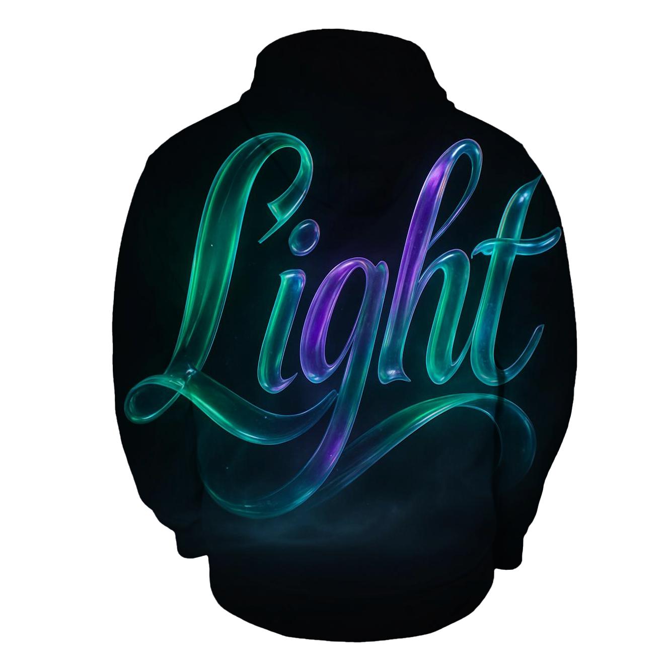 Aurora Glass Typography Wave hoodie designs