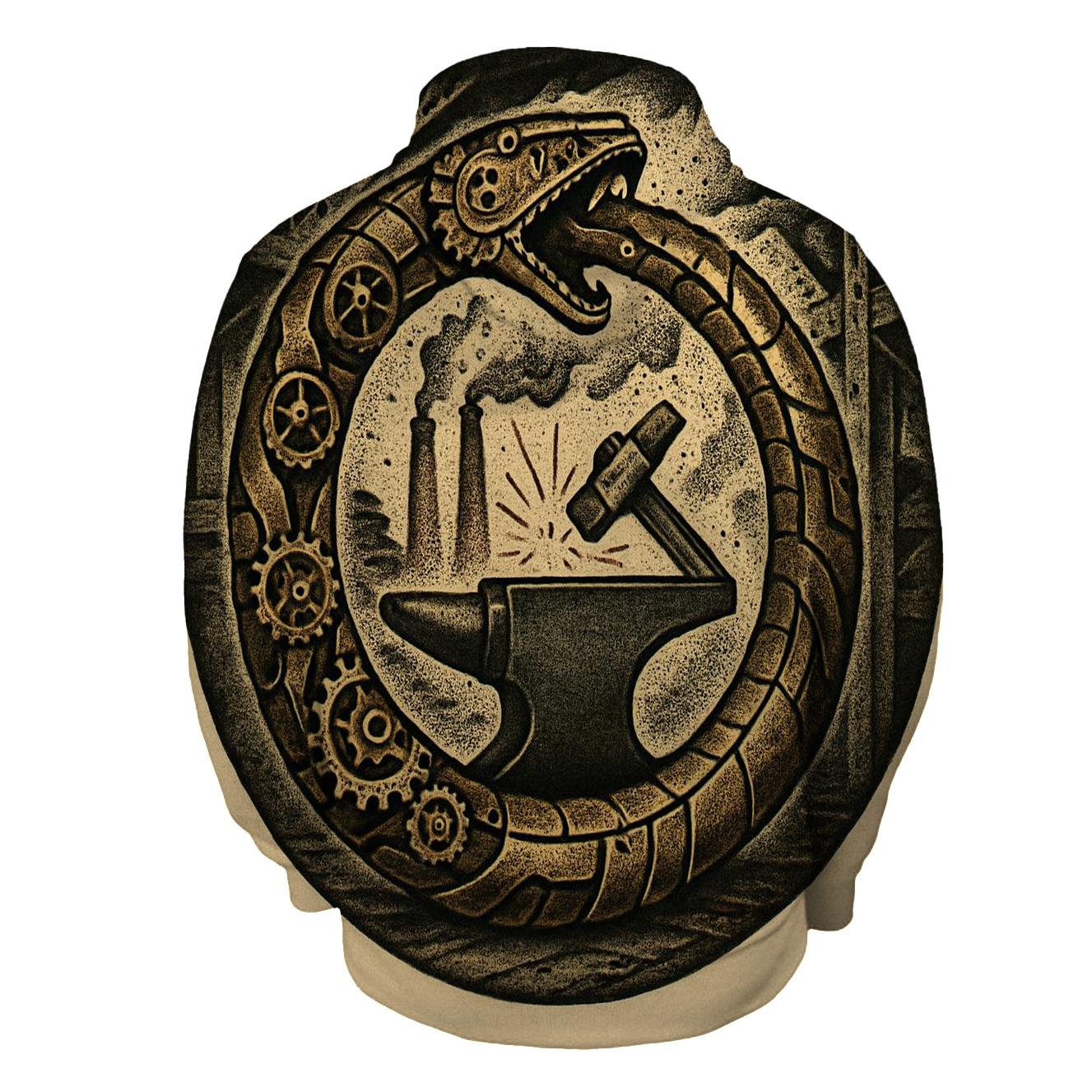 The Clockwork Ouroboros Foundry lightweight hoodies