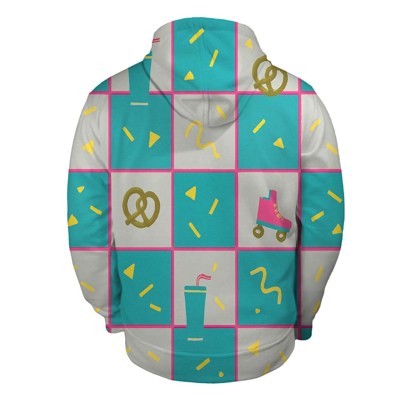 Mall Food Court Neon Tiles premium hoodies
