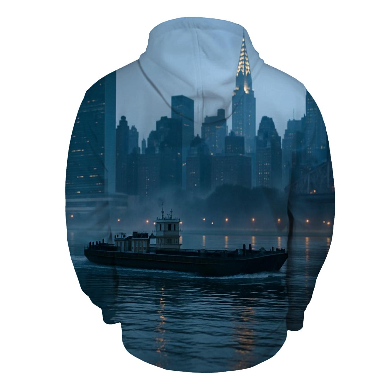 Pre Dawn East River Freight And Midtown Glow hoodie styles