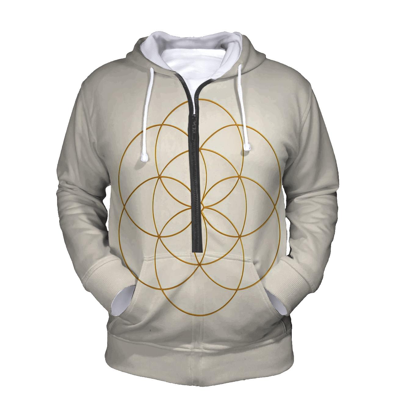 Breath Geometry Bloom embroidered hoodies