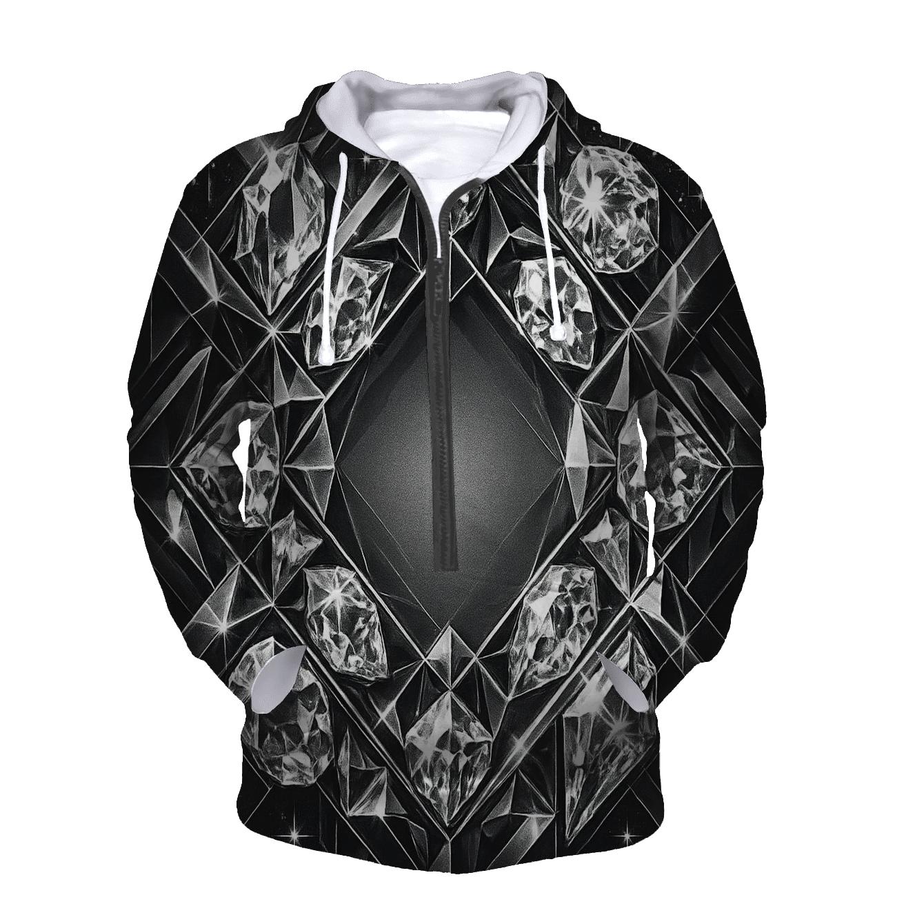 Charcoal Prism Lattice embroidered hoodies