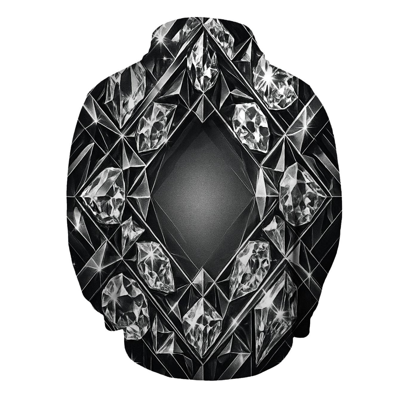 Charcoal Prism Lattice embroidered hoodies