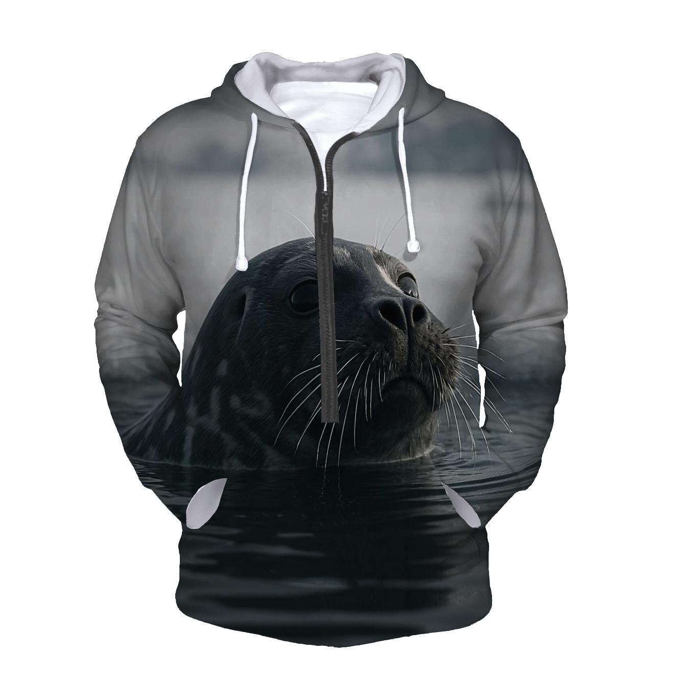 Ice Edge Breach Ringed Seal premium hoodies