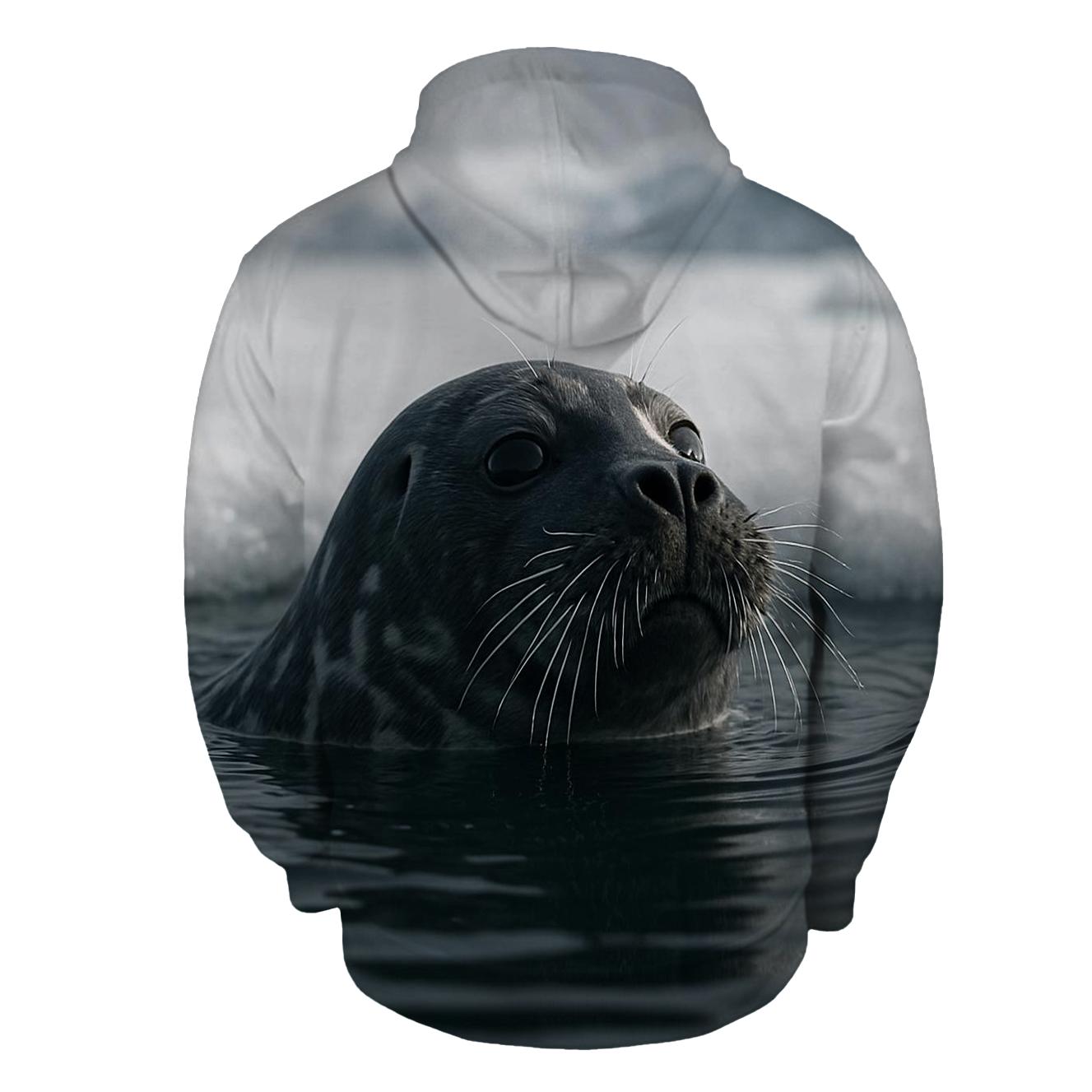Ice Edge Breach Ringed Seal premium hoodies