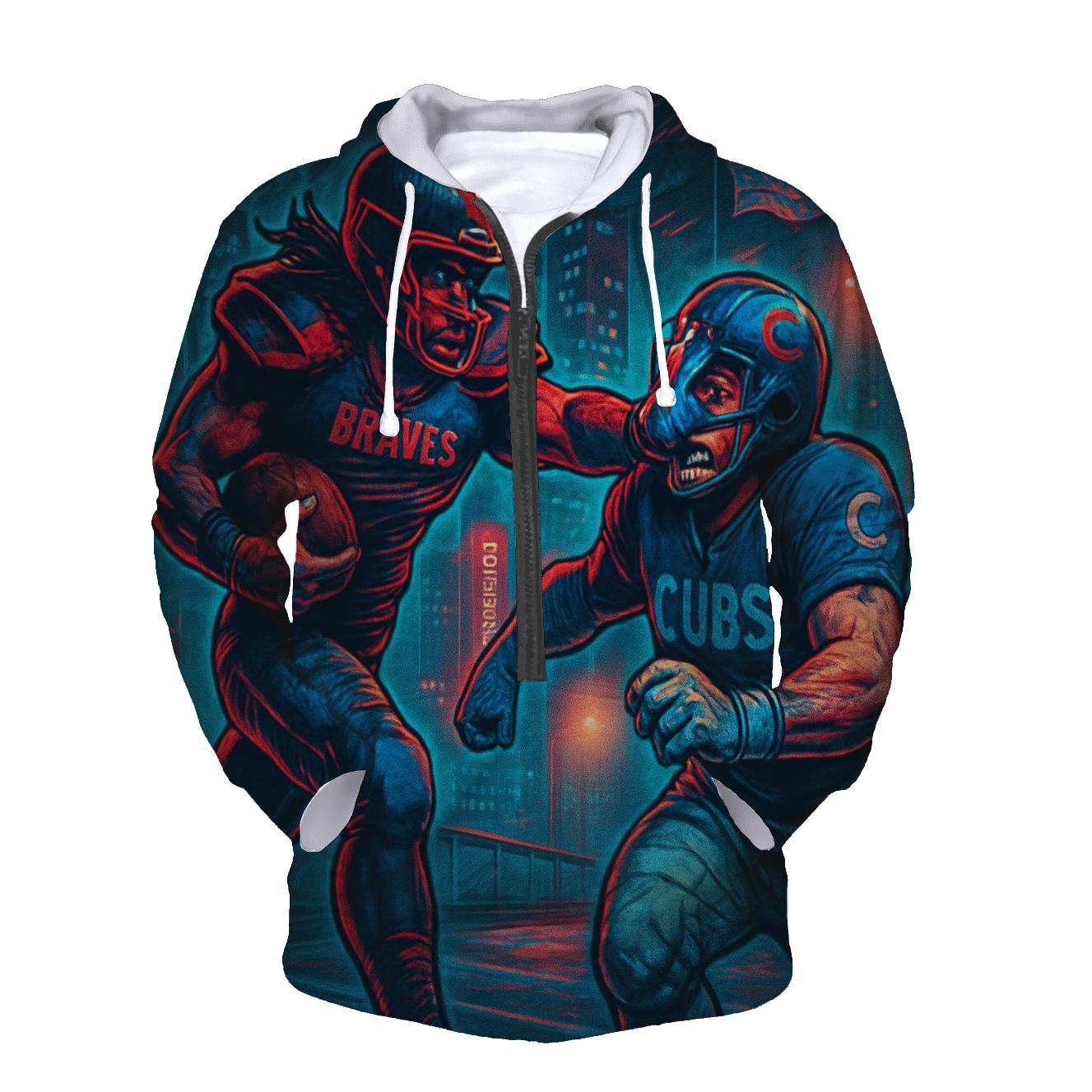 Neon Skyline Scrimmage Braves Versus Cubs hoodie designs