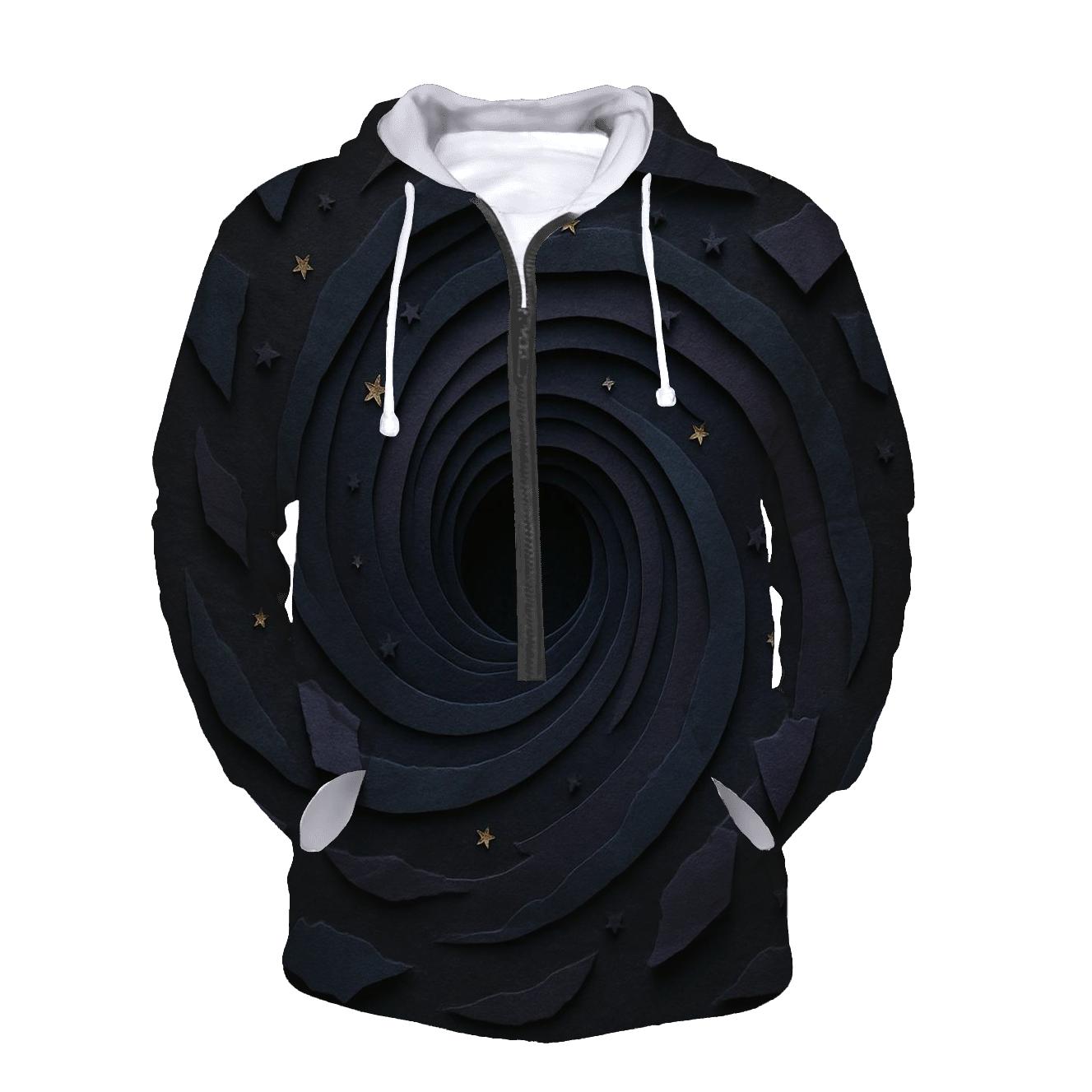 Black Hole Paper Cut Diorama embroidered hoodies