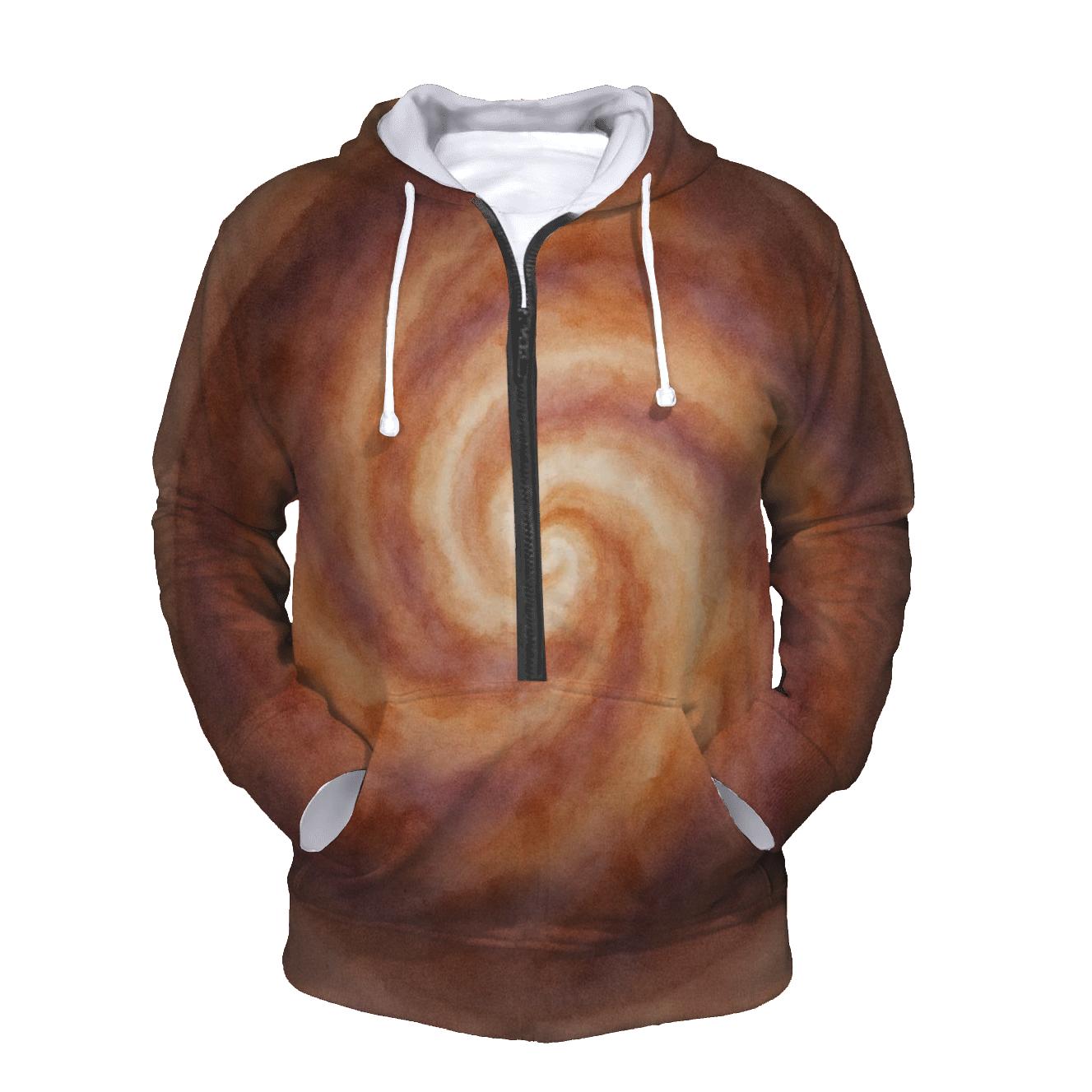 Latte Nebula Swirl zip-up hoodies
