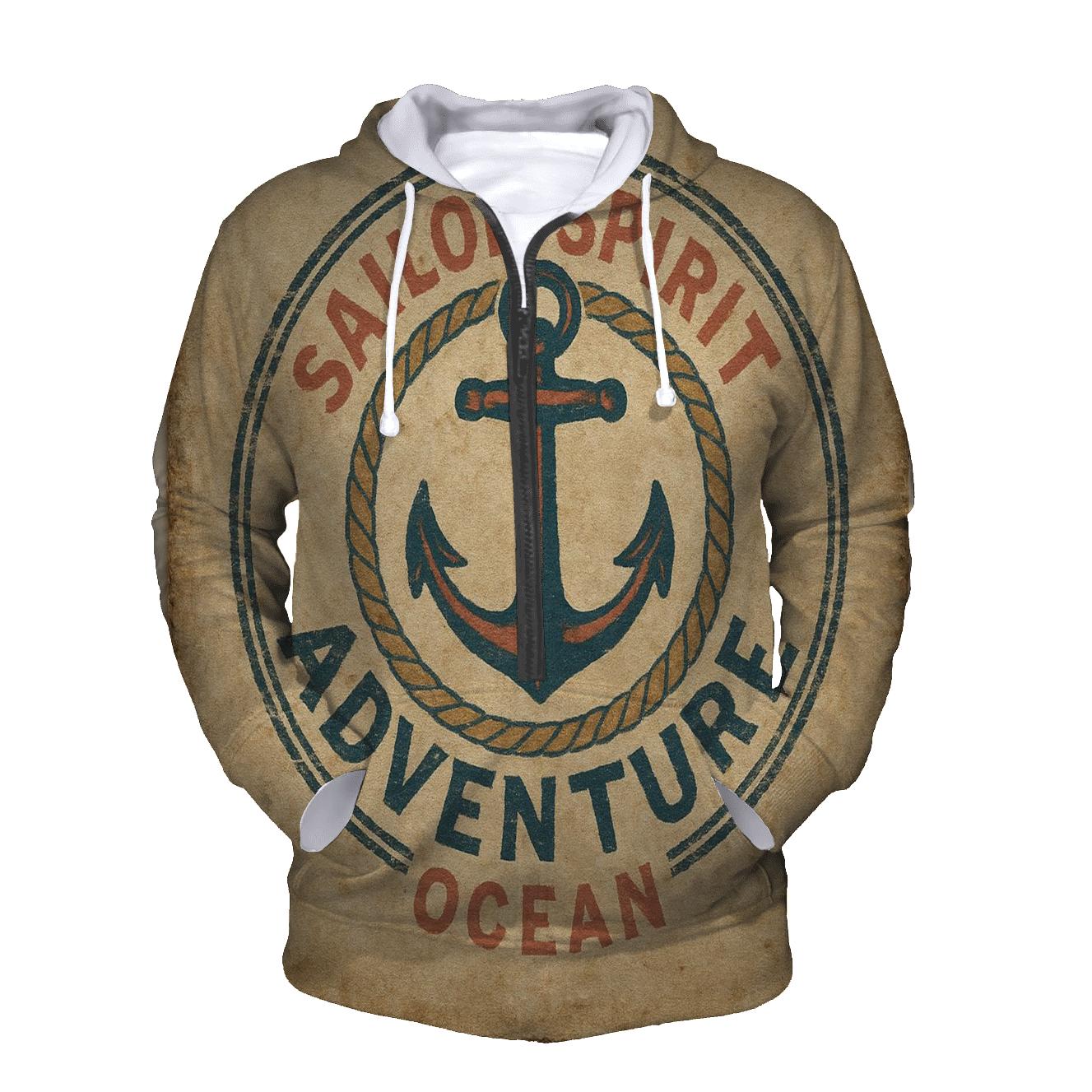 Aged Nautical Club Badge Illustration hoodie trends
