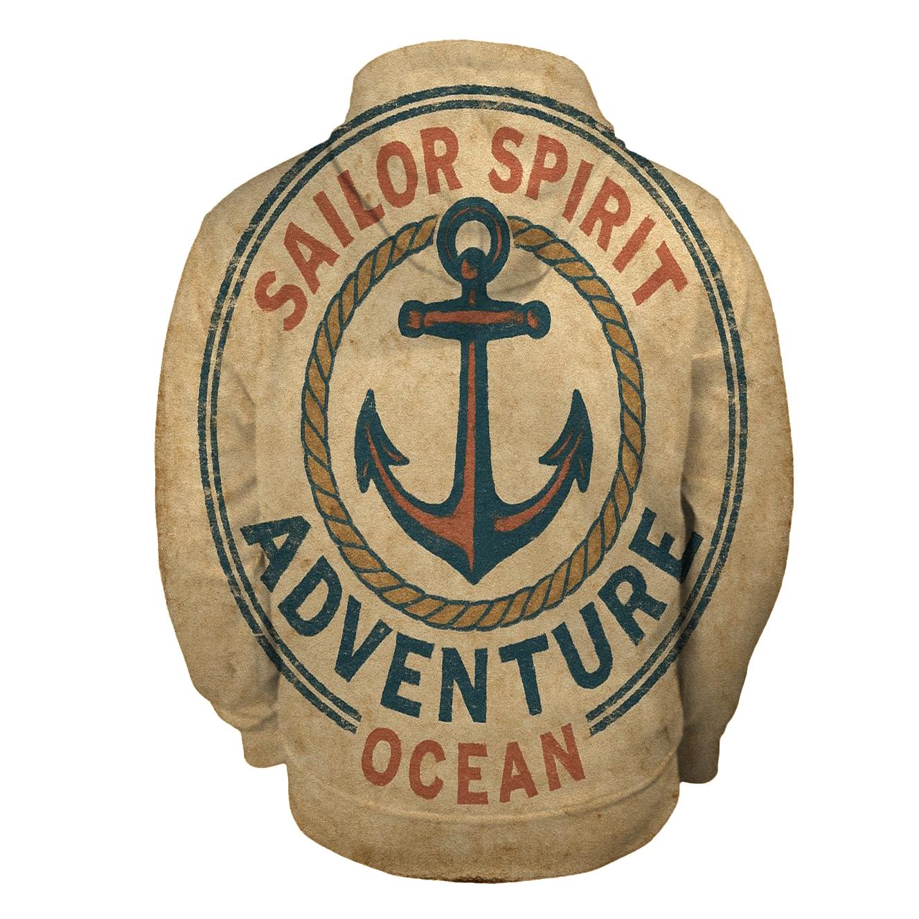 Aged Nautical Club Badge Illustration hoodie trends