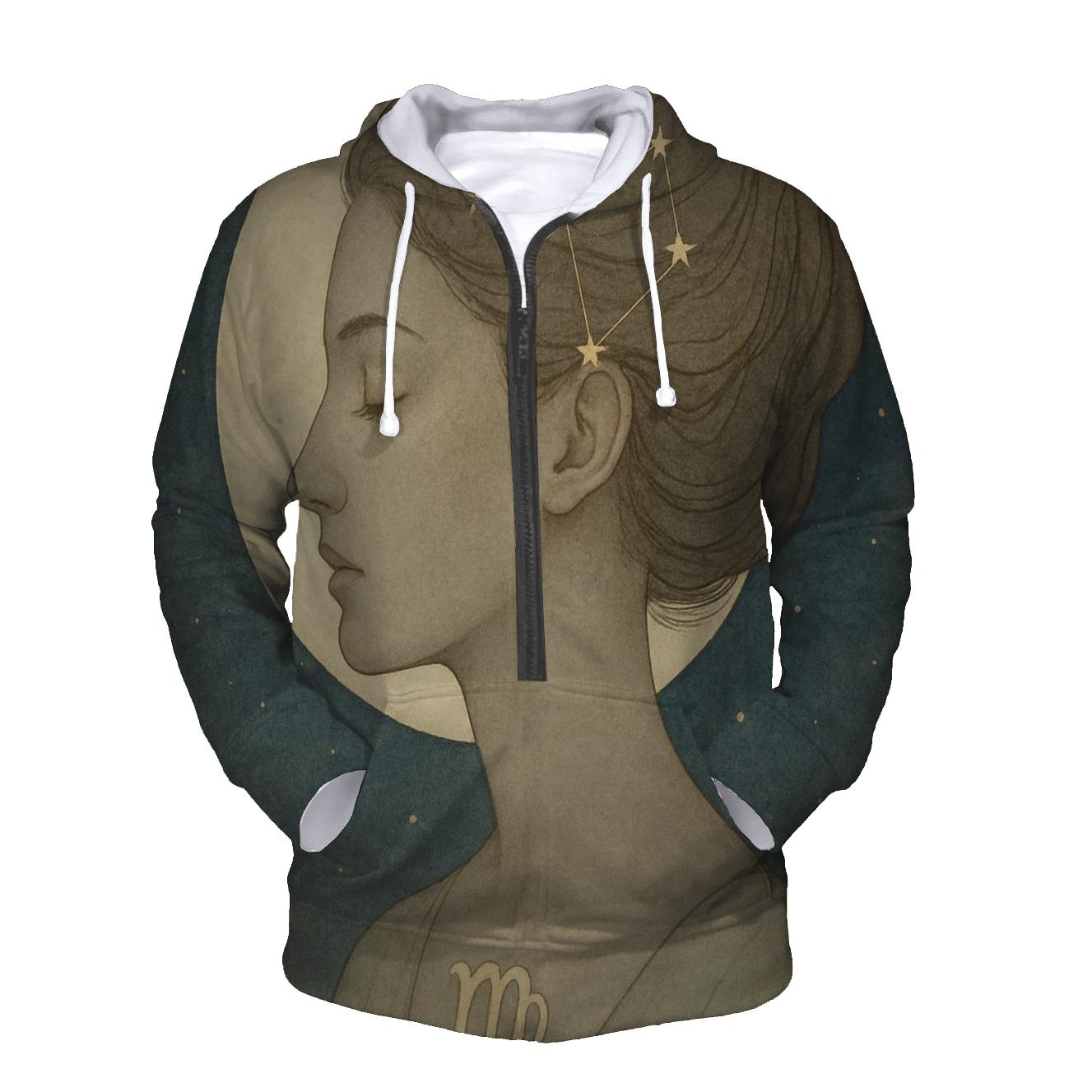 Virgo Harvest Moon Constellation Portrait embroidered hoodies