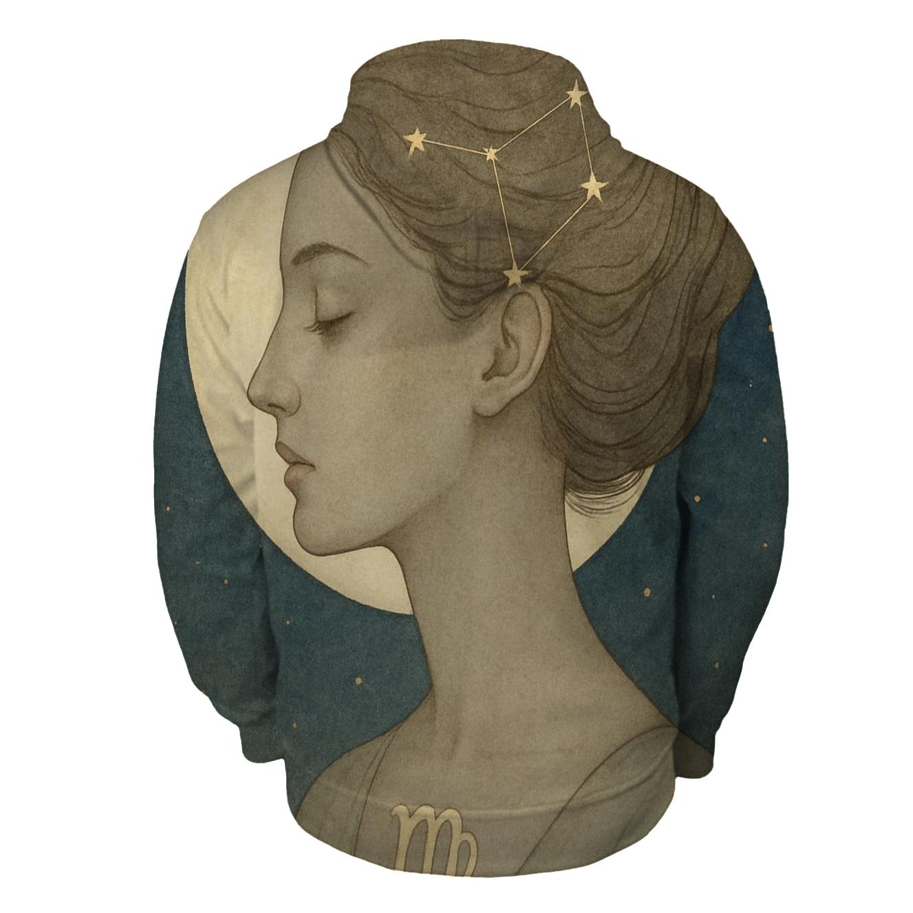 Virgo Harvest Moon Constellation Portrait embroidered hoodies